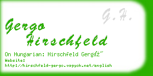 gergo hirschfeld business card